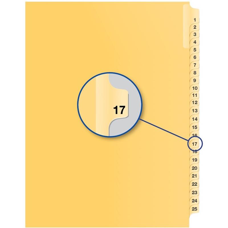 Image Individual Numerical Litigation Index Dividers